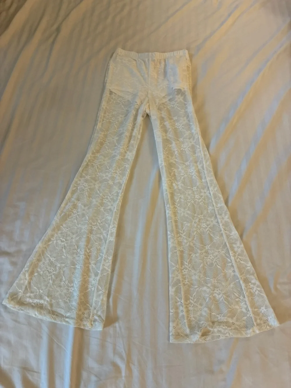 wild fable White Lace Sheer Flare Pants - XXS